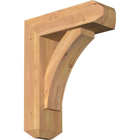 Ekena Millwork Thorton Craftsman Smooth Bracket w/ Offset Brace, Western Red Cedar, 5 1/2"W x 16"D x 20"H BKT0604X16X20THR04SWR